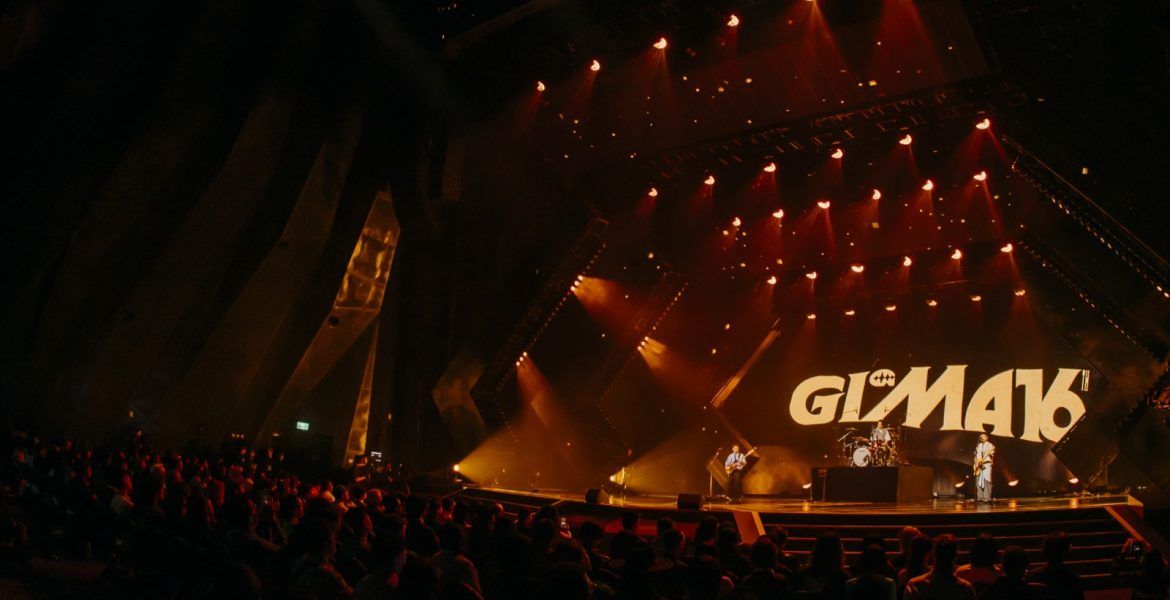 On the picture is the 16th Golden Indie Music Awards (GIMA) stage.