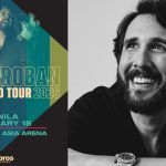 Josh Groban's Live in Manila Concert Poster on the left, Josh Groban portrait on the right